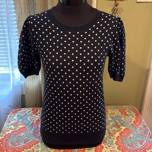 LOFT Short Sleeve Polka Dotted Sweater